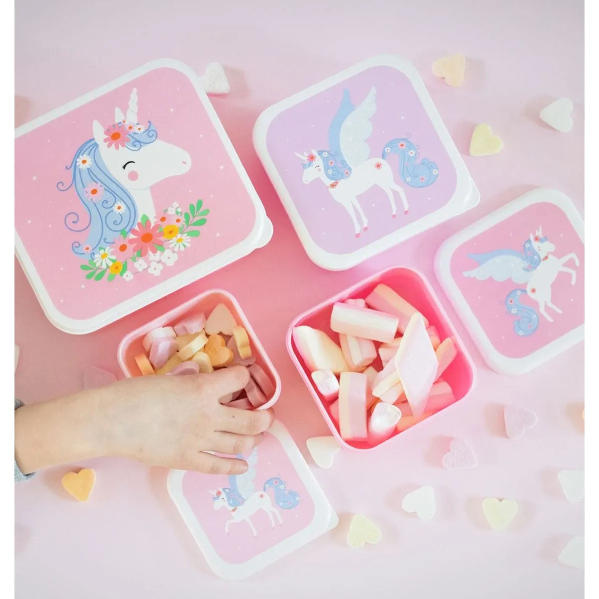 A Little Lovely Company Lunch & Snack Box Set Unicorn