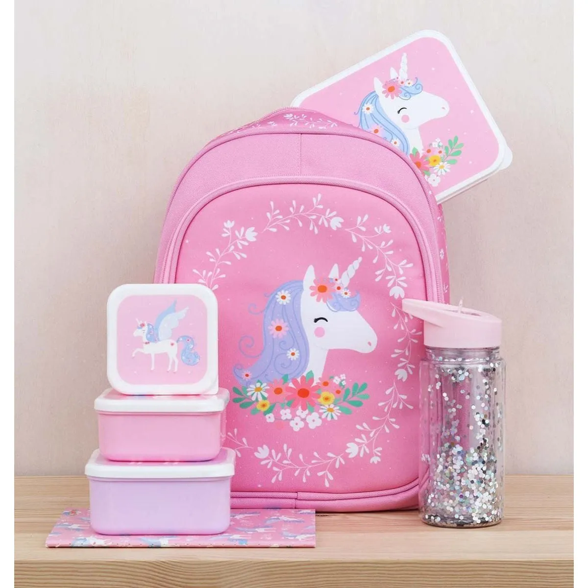 A Little Lovely Company Lunch & Snack Box Set Unicorn