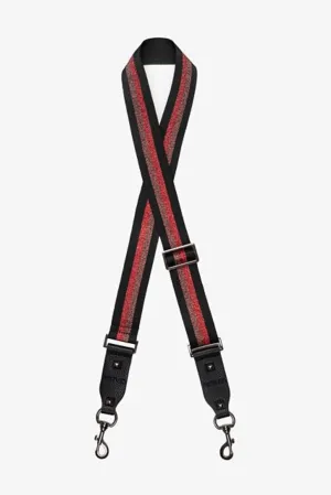Antler Bag Strap Red Lurex Stripe