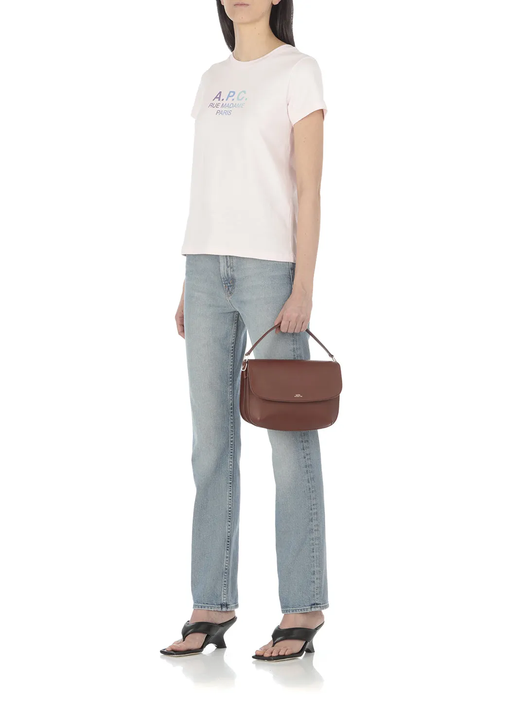 A.P.C. Logo Printed Foldover Top Shoulder Bag