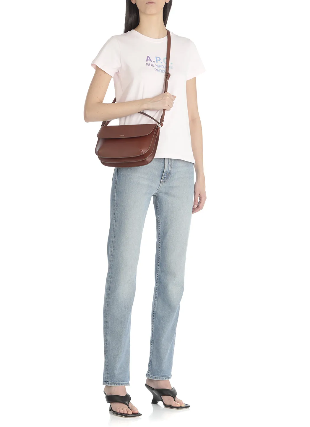 A.P.C. Logo Printed Foldover Top Shoulder Bag