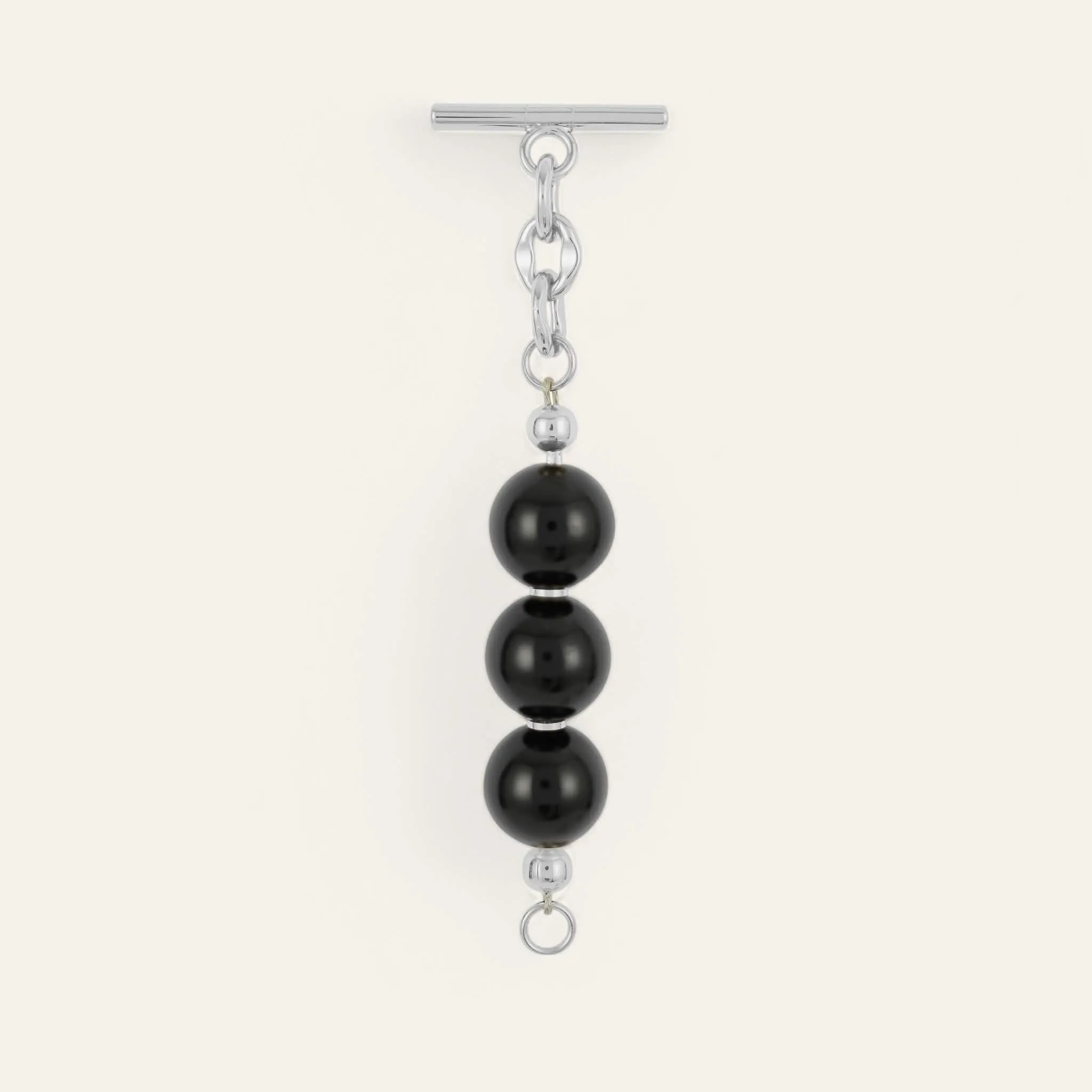 Aurora Tassel | Black with Silver hardware