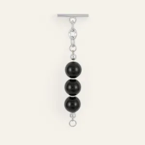 Aurora Tassel | Black with Silver hardware