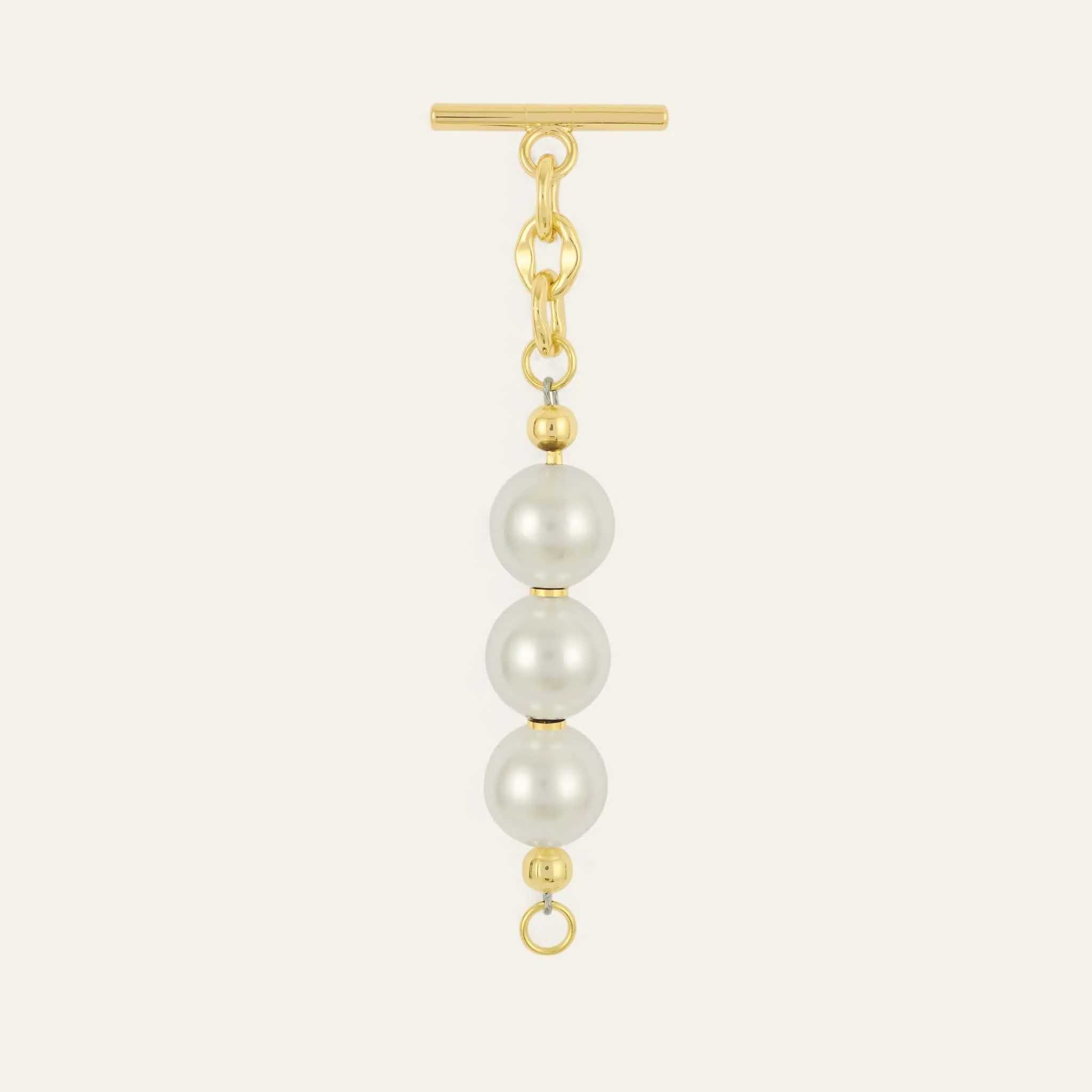 Aurora Tassel | Pearl with Gold hardware