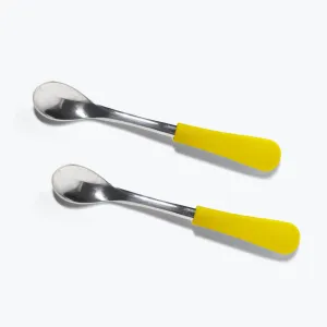 Avanchy Stainless Steel Infant Spoons - Pack of 2 - Yellow