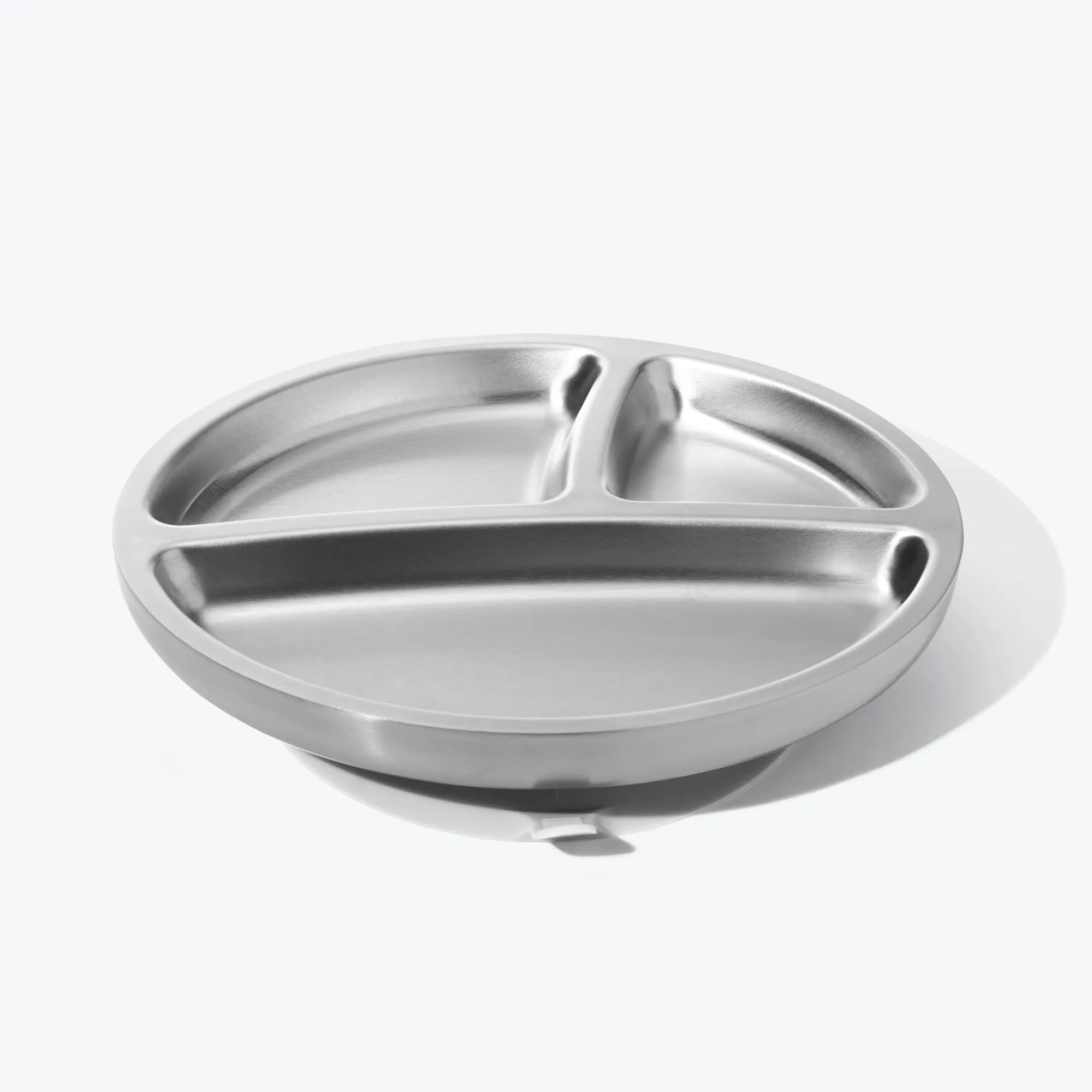 Avanchy Stainless Steel Suction Toddler Plate - White