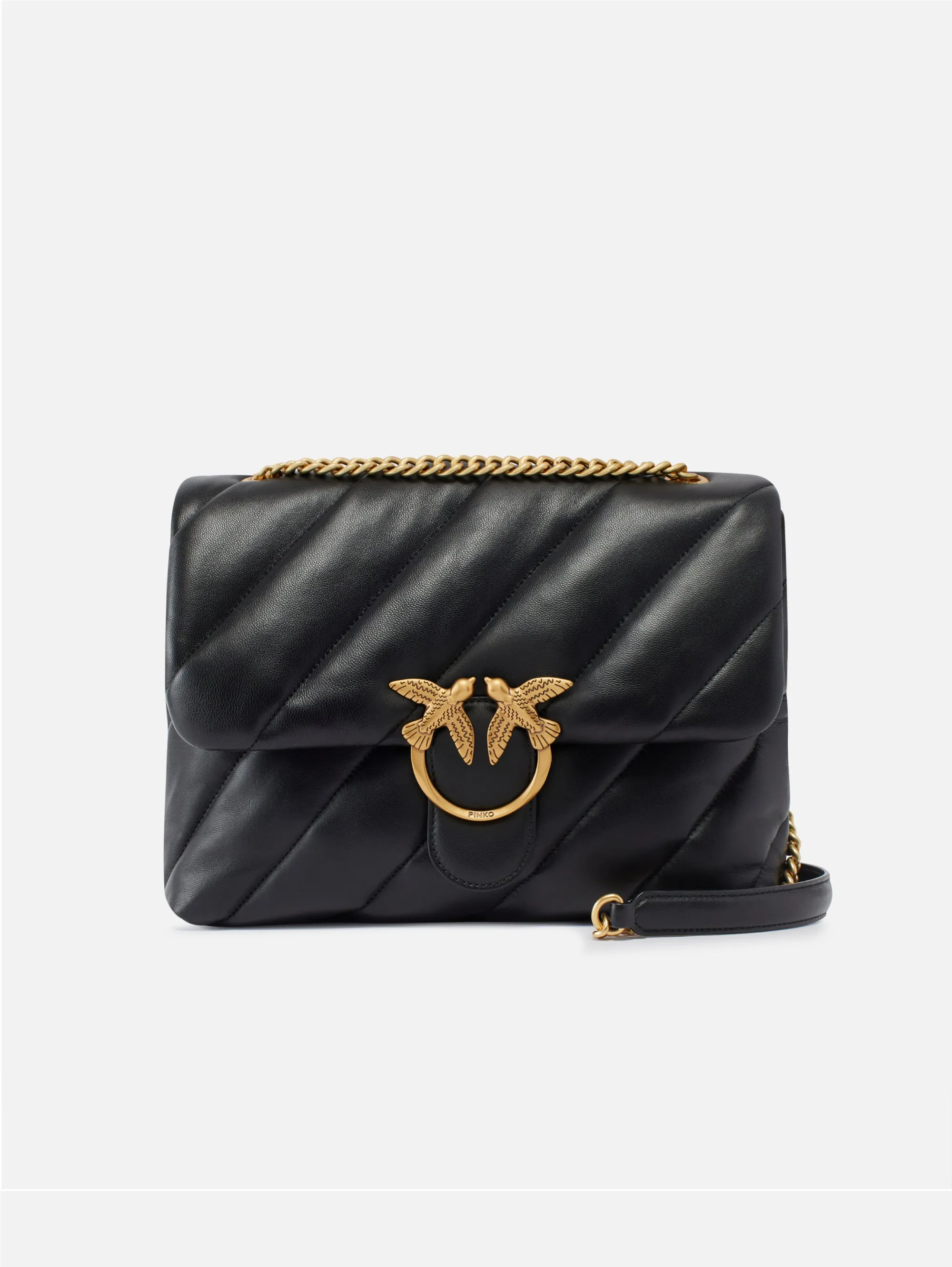 Big Love Maxi Bag in Black/Gold Nappa