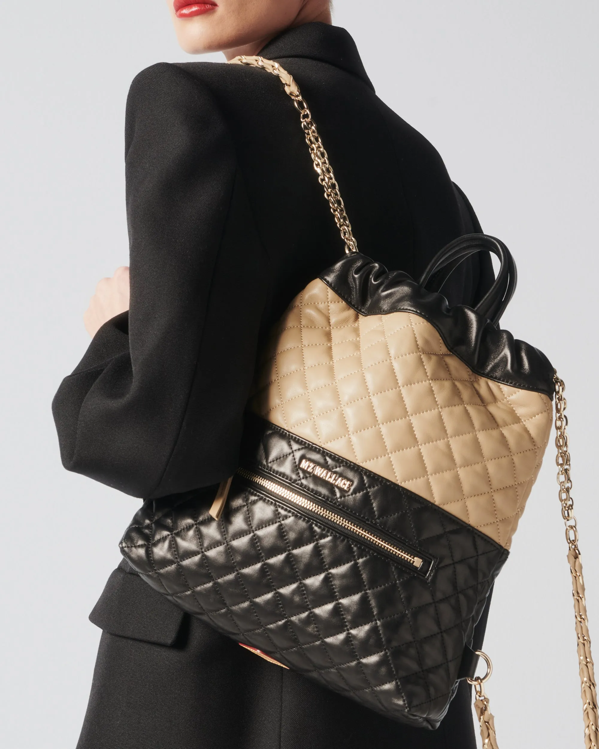 Black and Camel Crosby Audrey Backpack