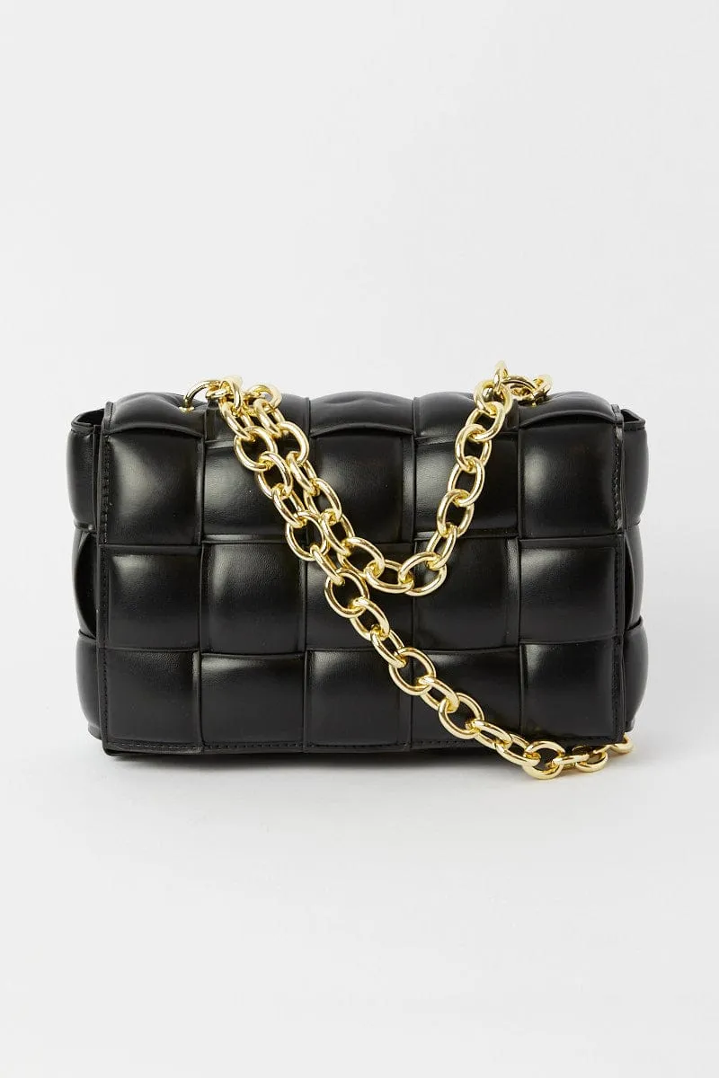 Black Quilt Crossbody Bag