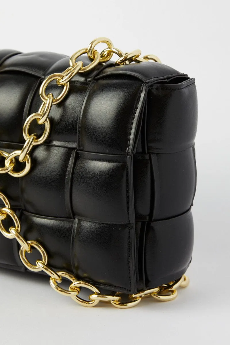 Black Quilt Crossbody Bag