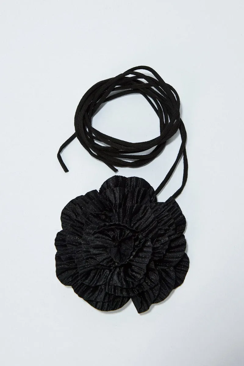 Black Rosette Belly Chain