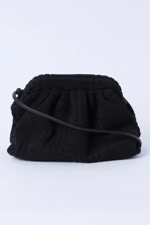 Black Toweling Detail Crossbody Bag
