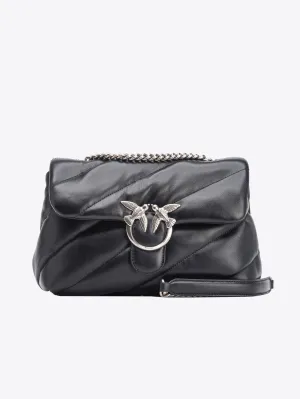 Black/Silver Quilted Nappa Maxi Bag