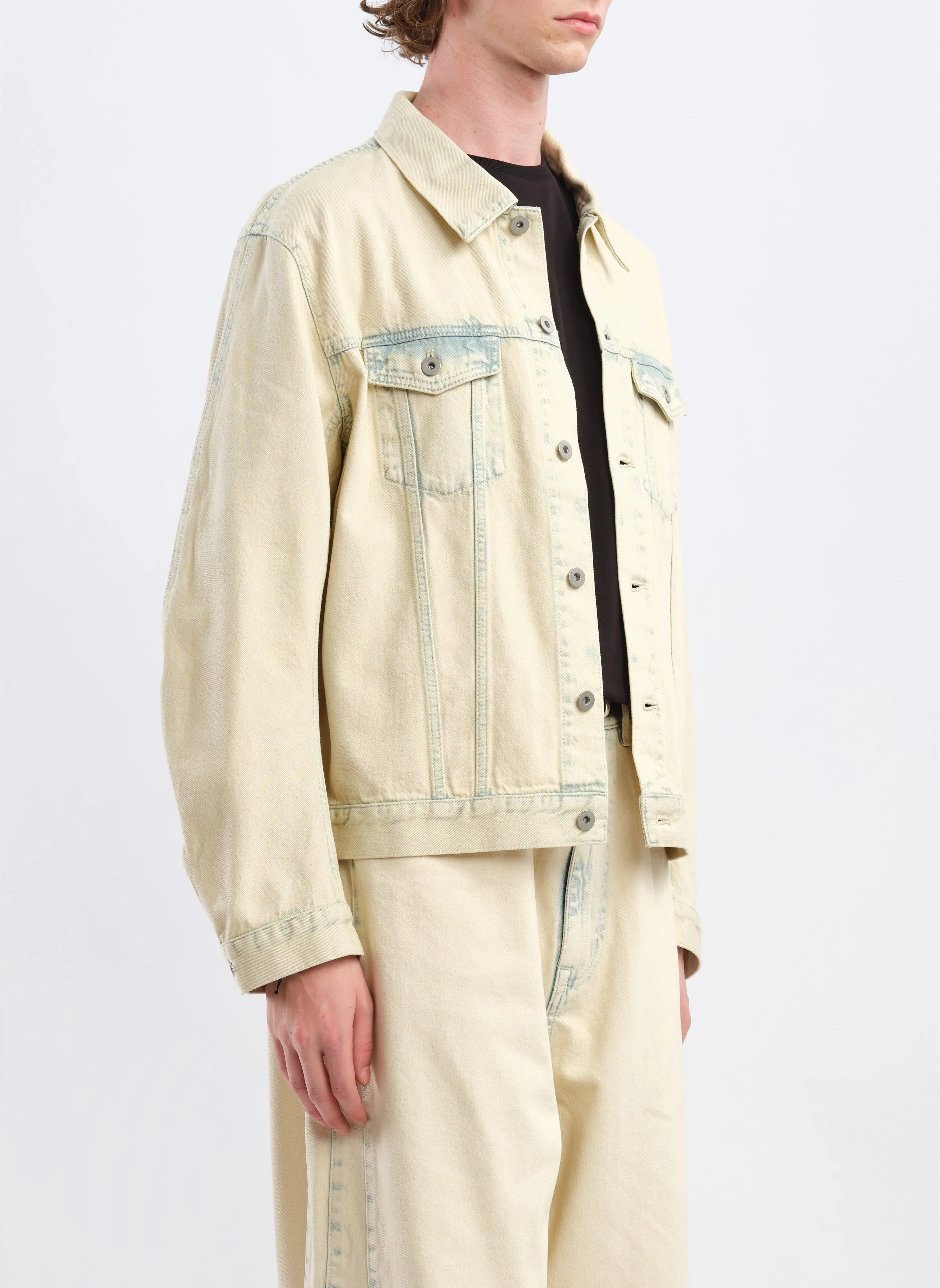 Bleached Wash Cotton Denim Type3 Trucker Jacket