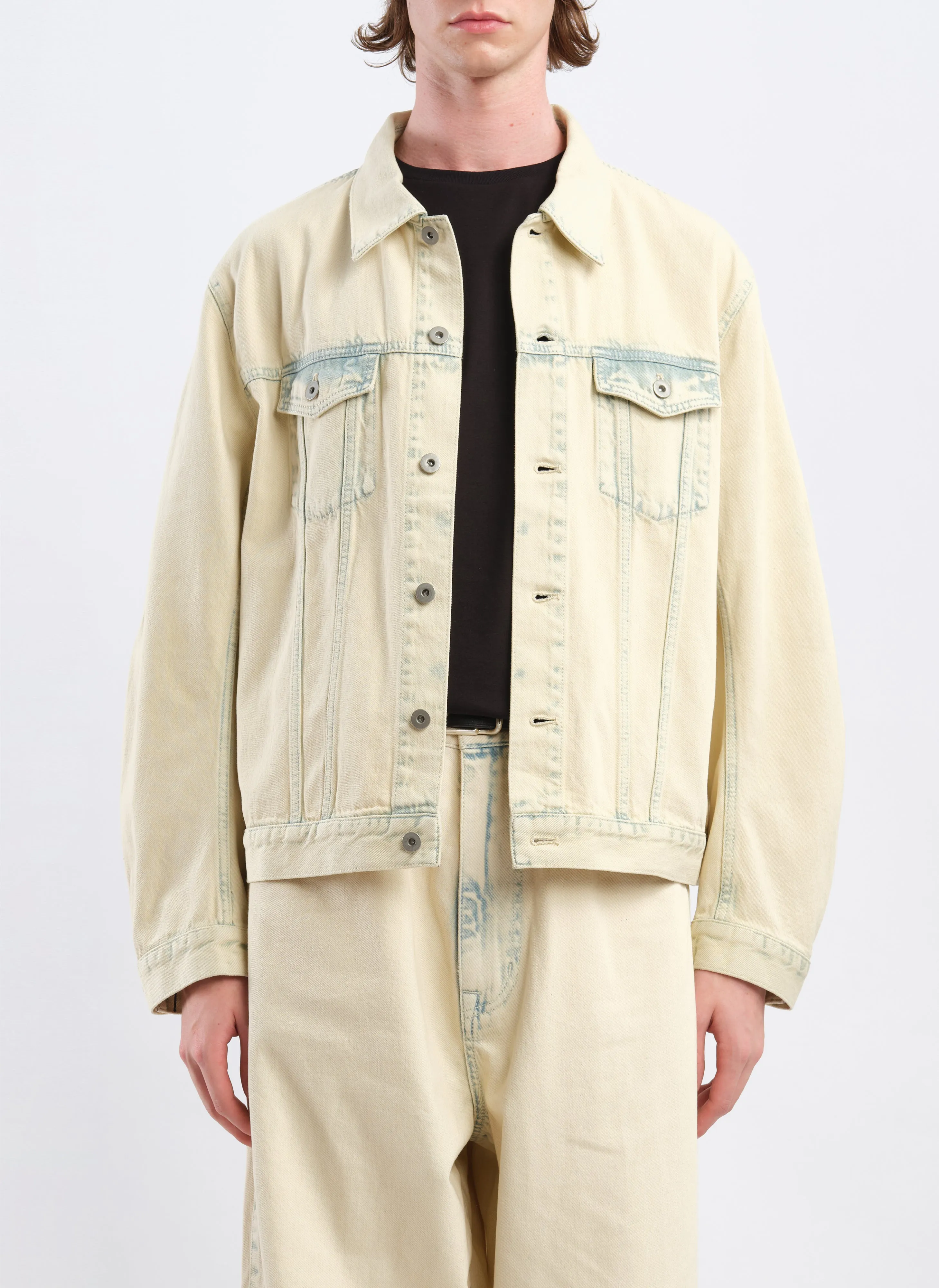 Bleached Wash Cotton Denim Type3 Trucker Jacket