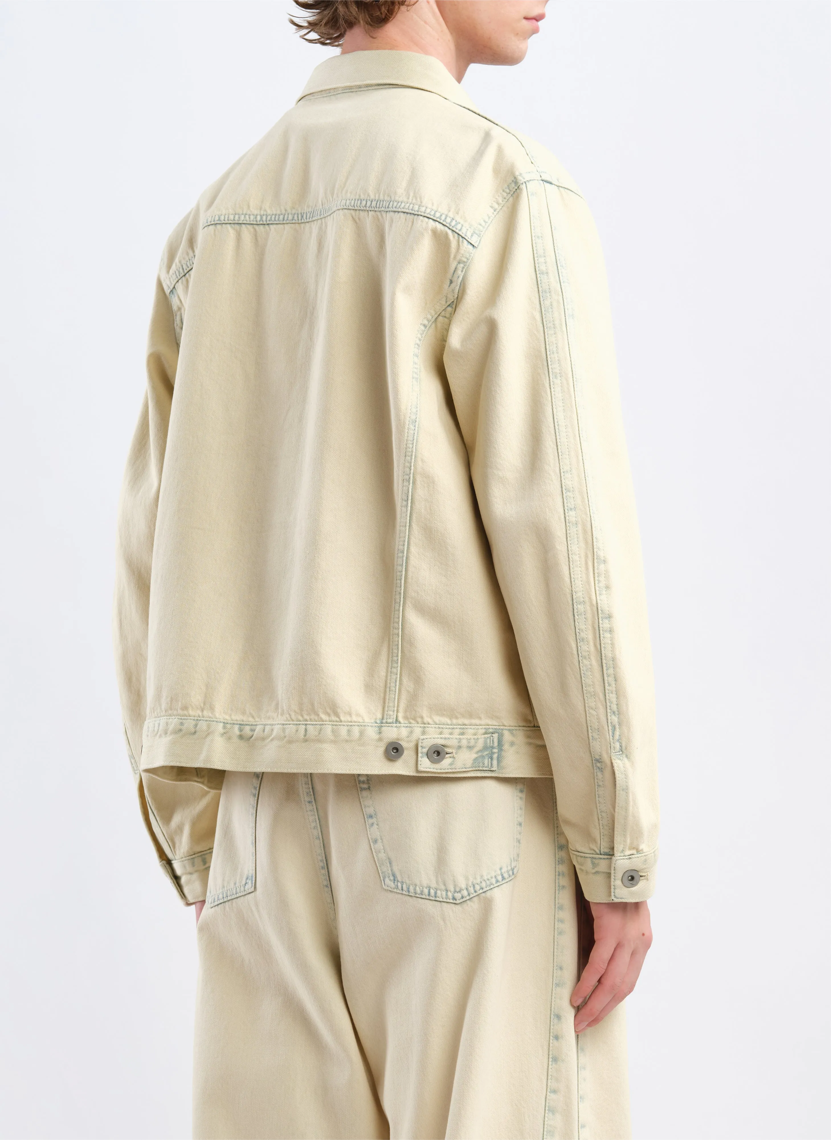 Bleached Wash Cotton Denim Type3 Trucker Jacket