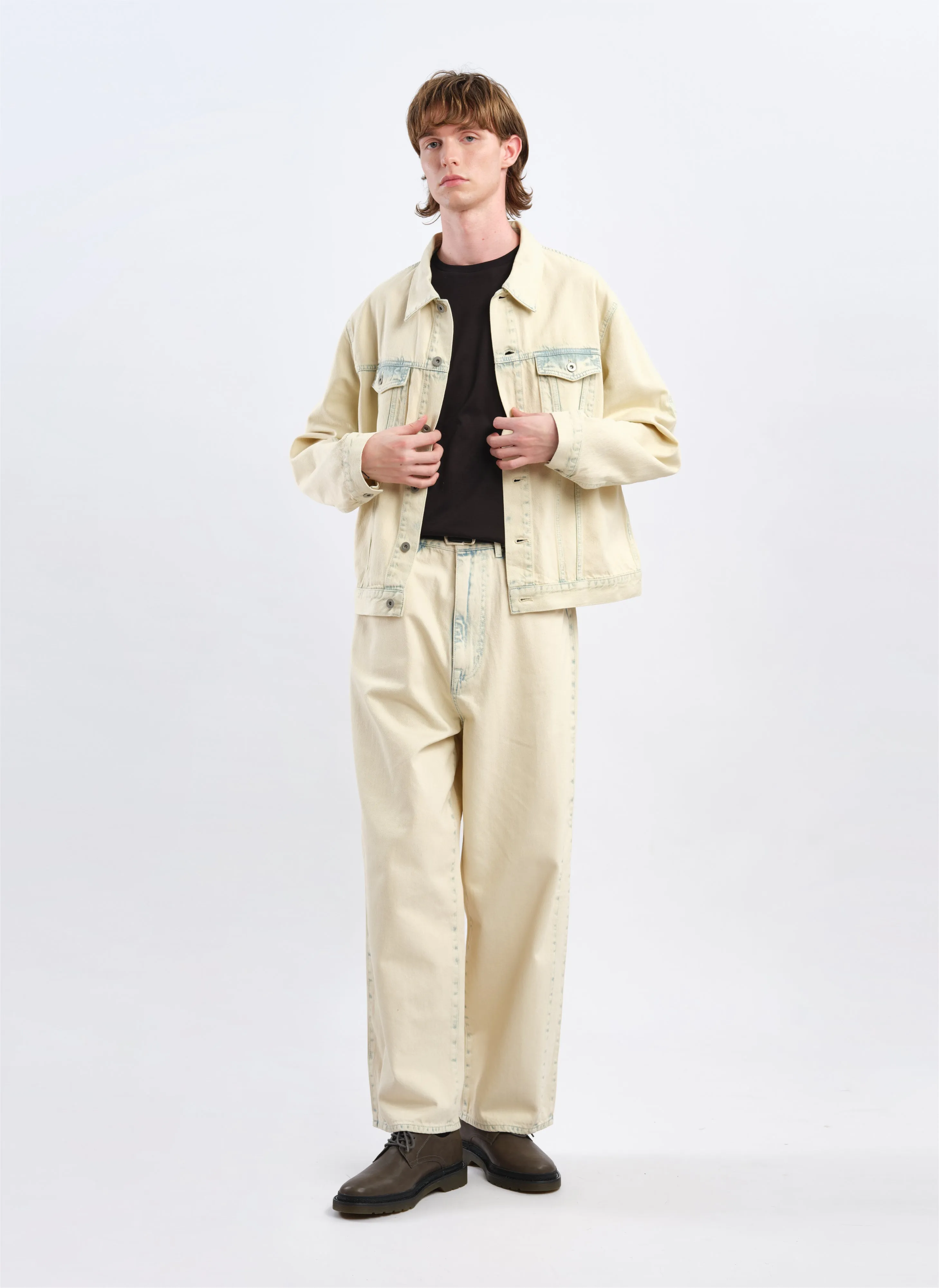 Bleached Wash Cotton Denim Type3 Trucker Jacket