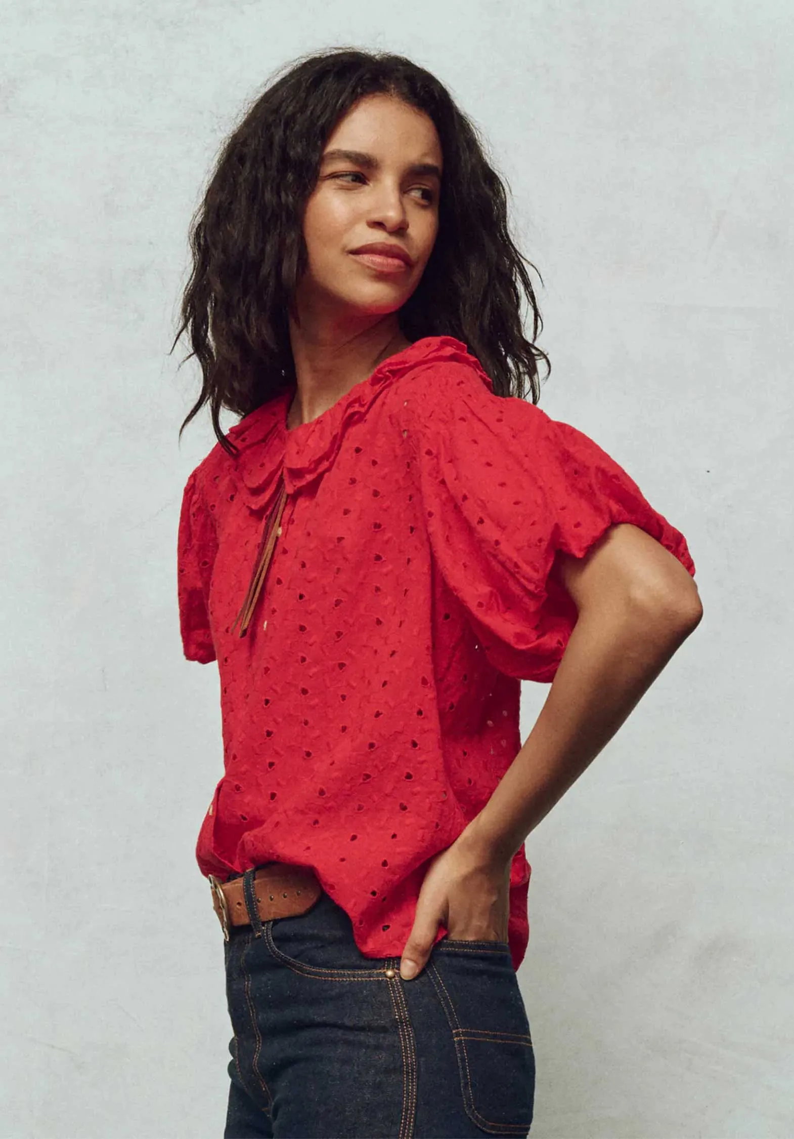 Blouse T1361928y Artisan Top Red-Rose
