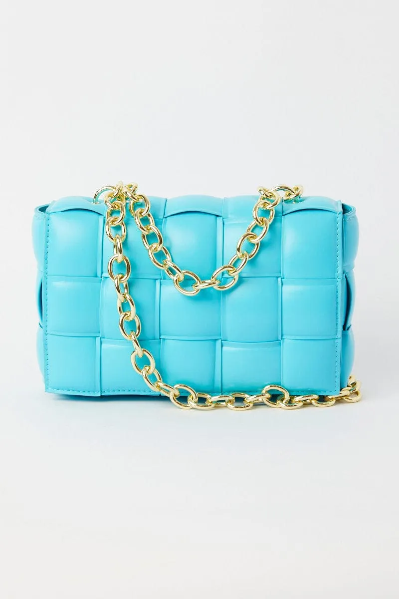 Blue Quilt Crossbody Bag