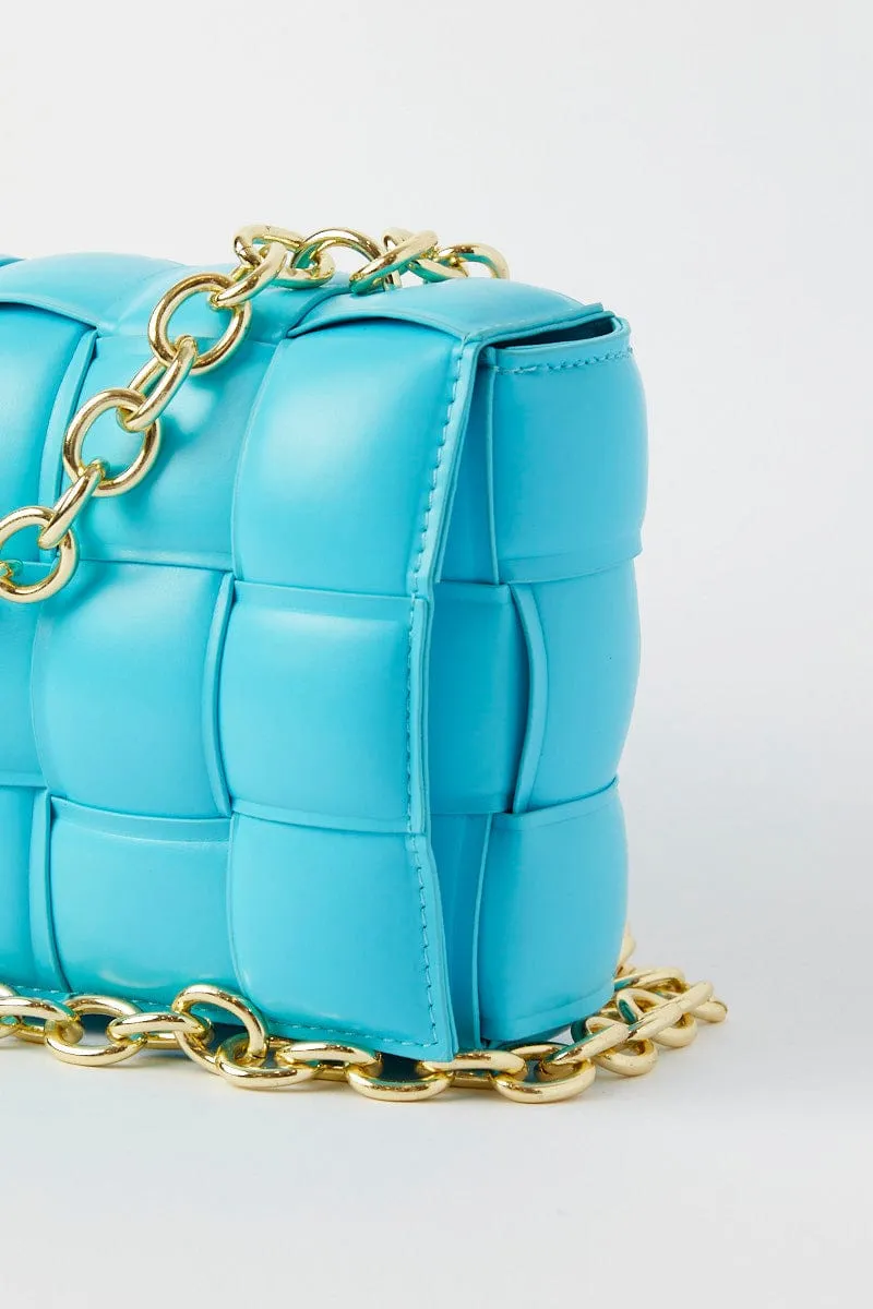 Blue Quilt Crossbody Bag
