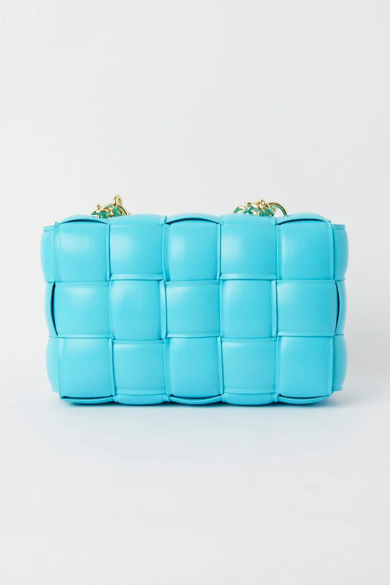 Blue Quilt Crossbody Bag