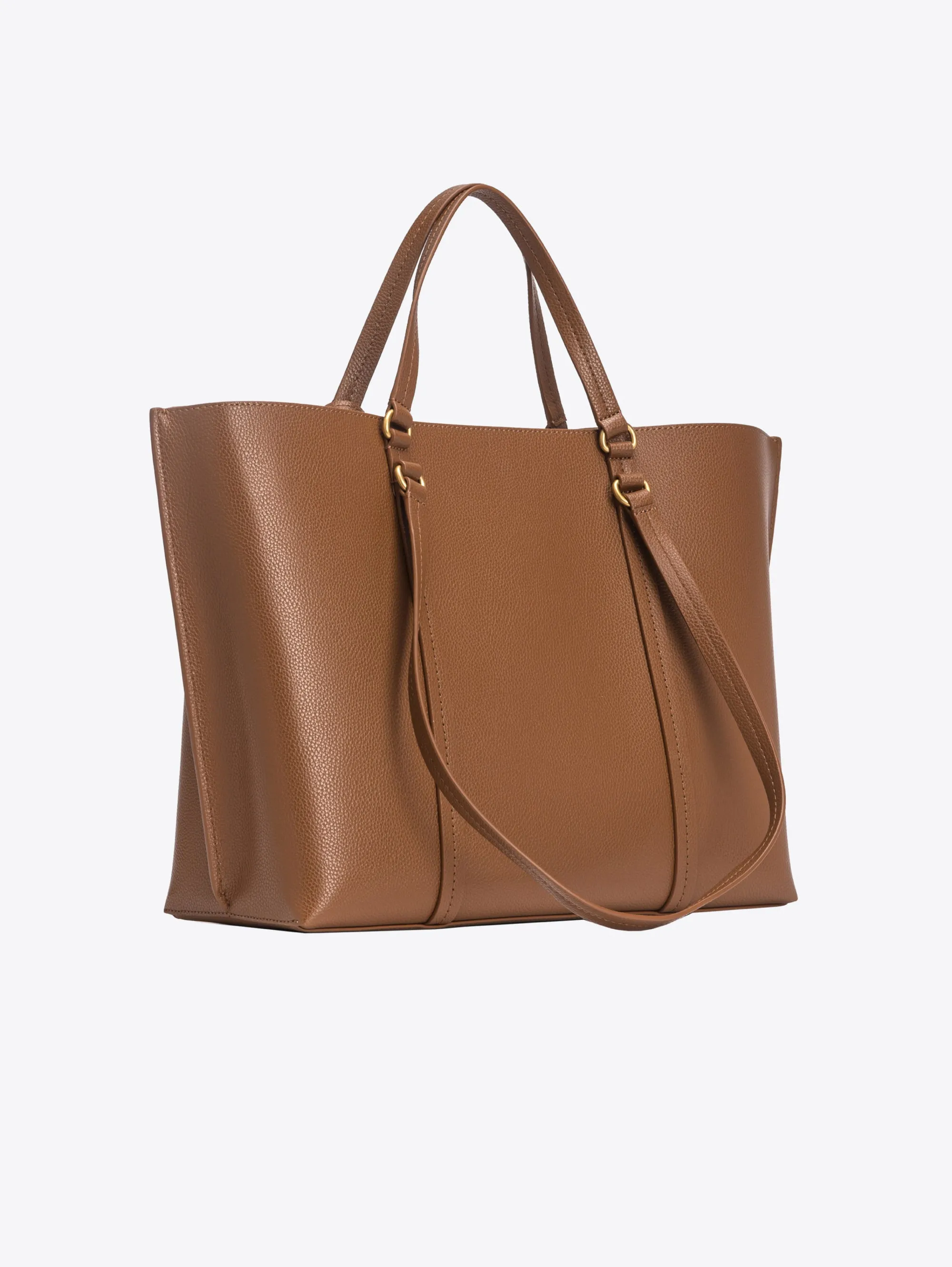 Brown Tumbled Leather Shopper Bag