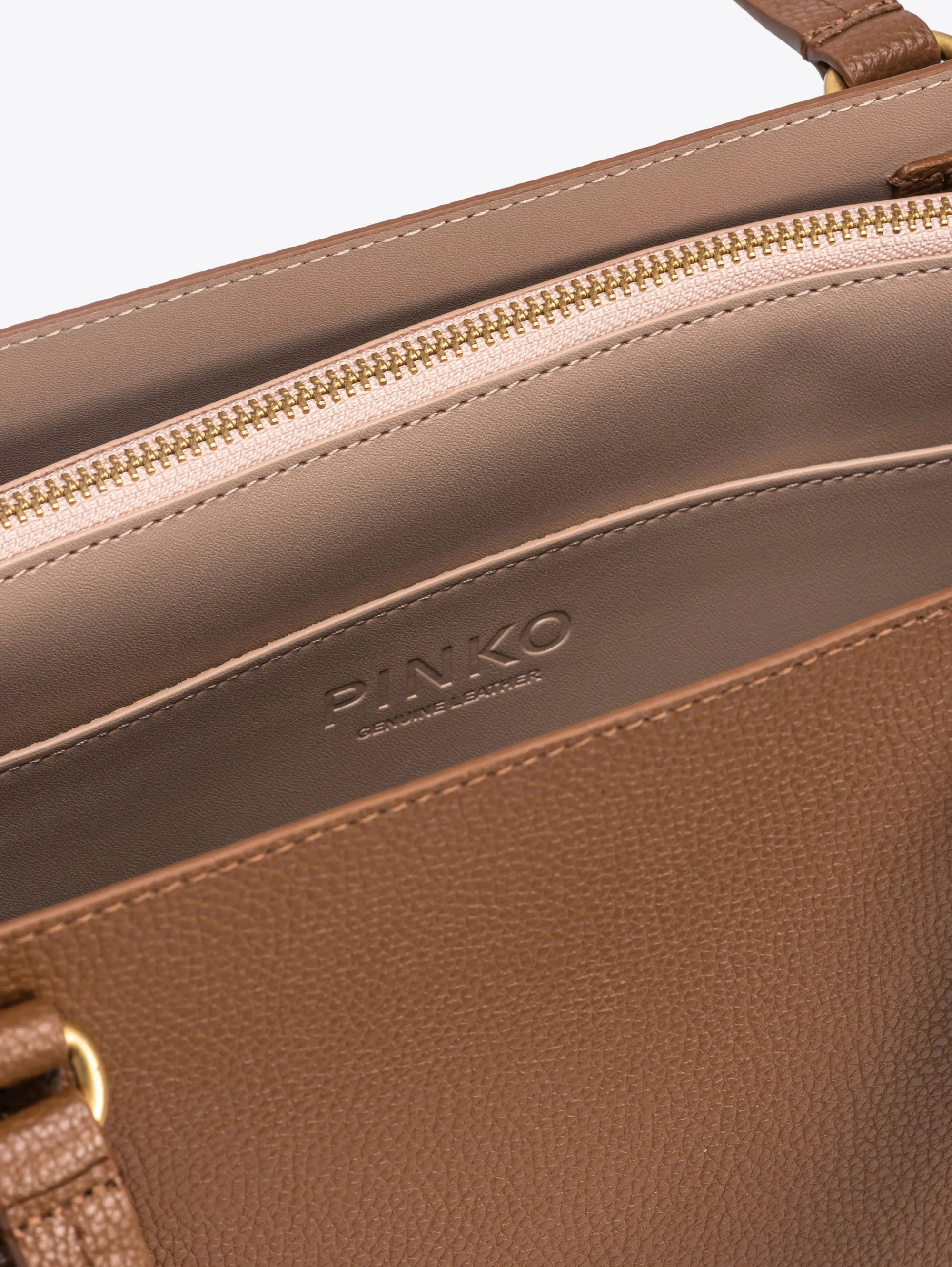 Brown Tumbled Leather Shopper Bag