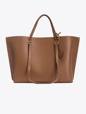 Brown Tumbled Leather Shopper Bag