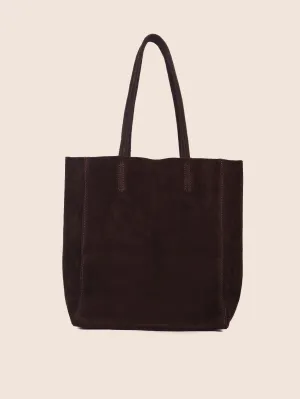 Carpi Brown Suede Tote Large