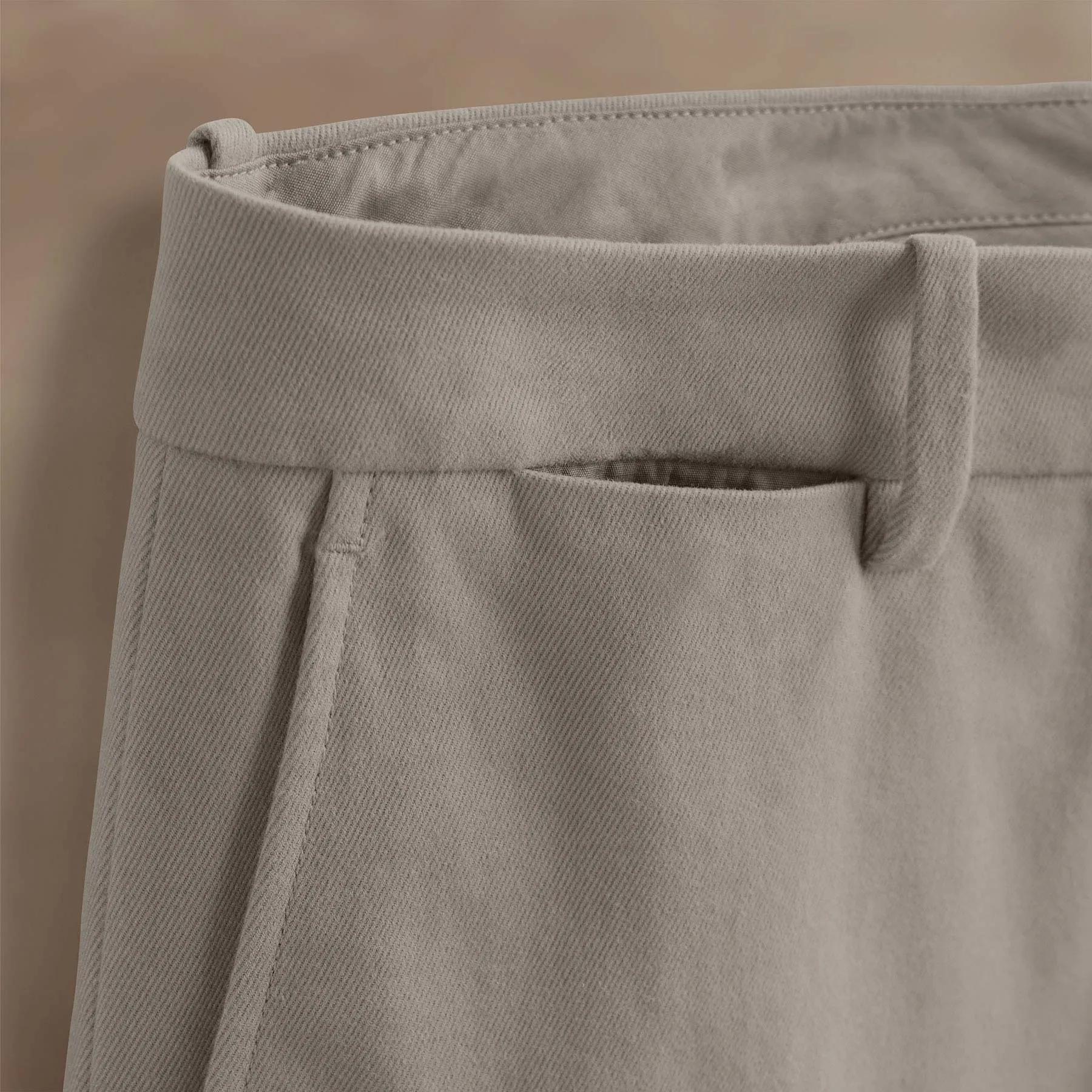 Cashmere Touch Twill Trouser - Light Tan
