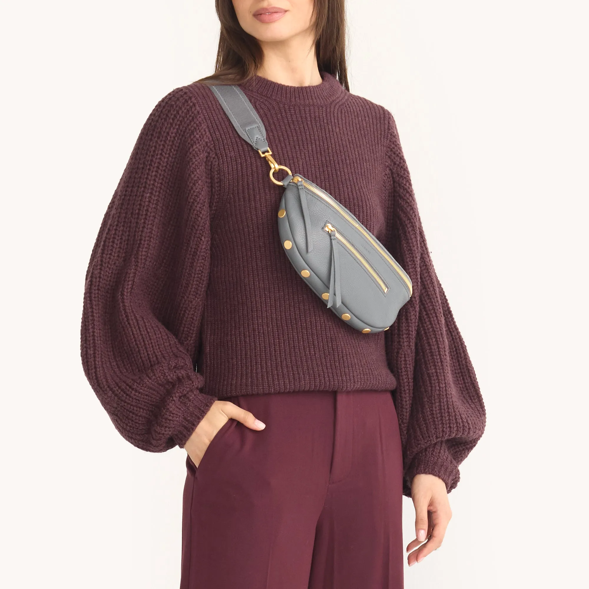Charles Crossbody | Sonnet Grey/Brushed Gold | Med