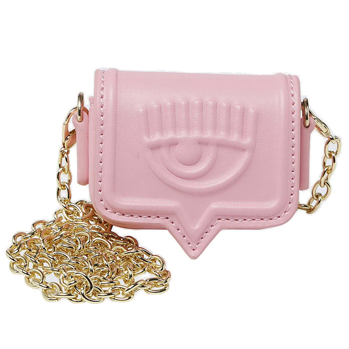 Chiara Ferragni Logo Debossed Chain-Linked Clutch Bag