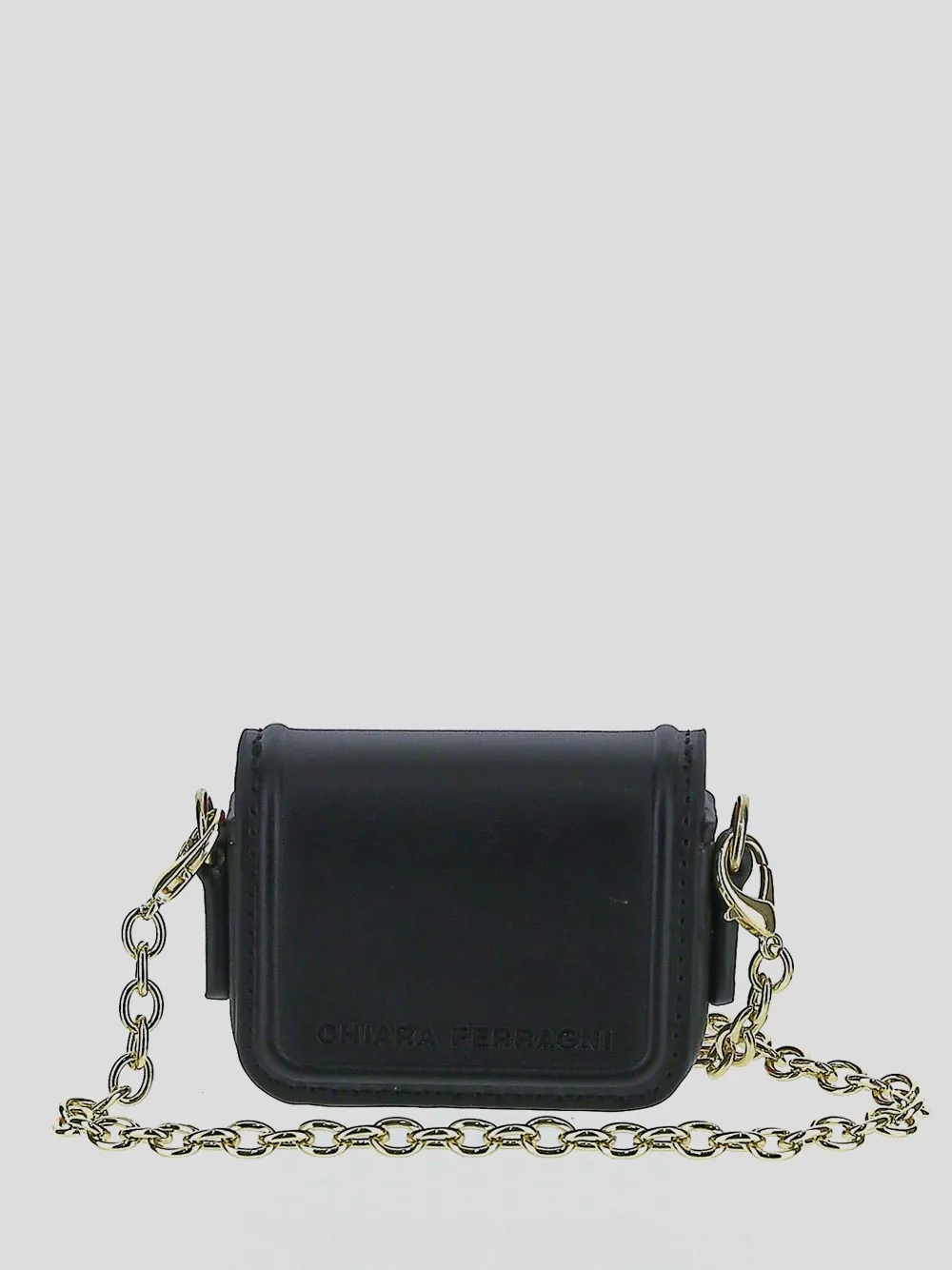 Chiara Ferragni Logo Debossed Chain-Linked Clutch Bag