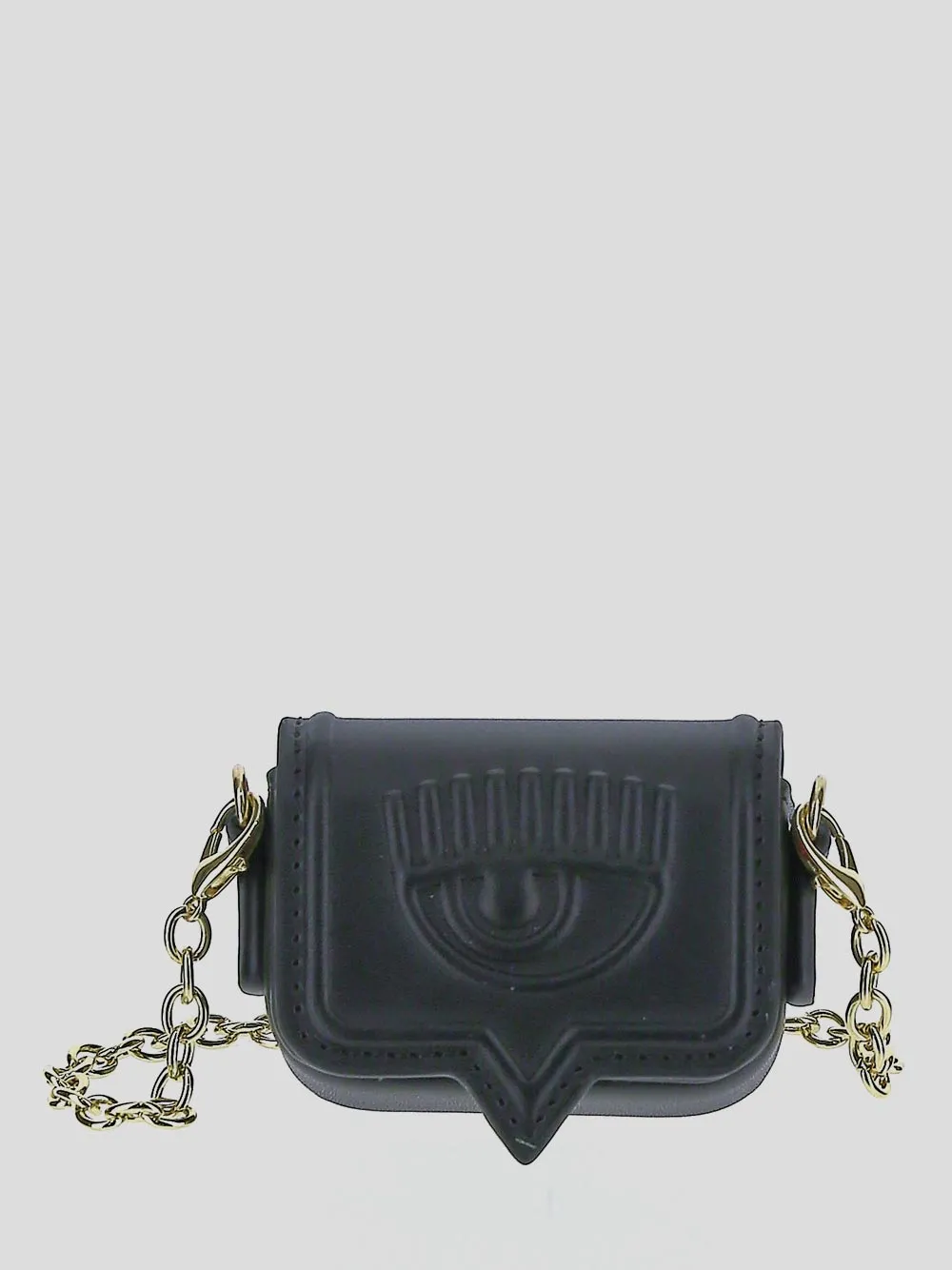 Chiara Ferragni Logo Debossed Chain-Linked Clutch Bag