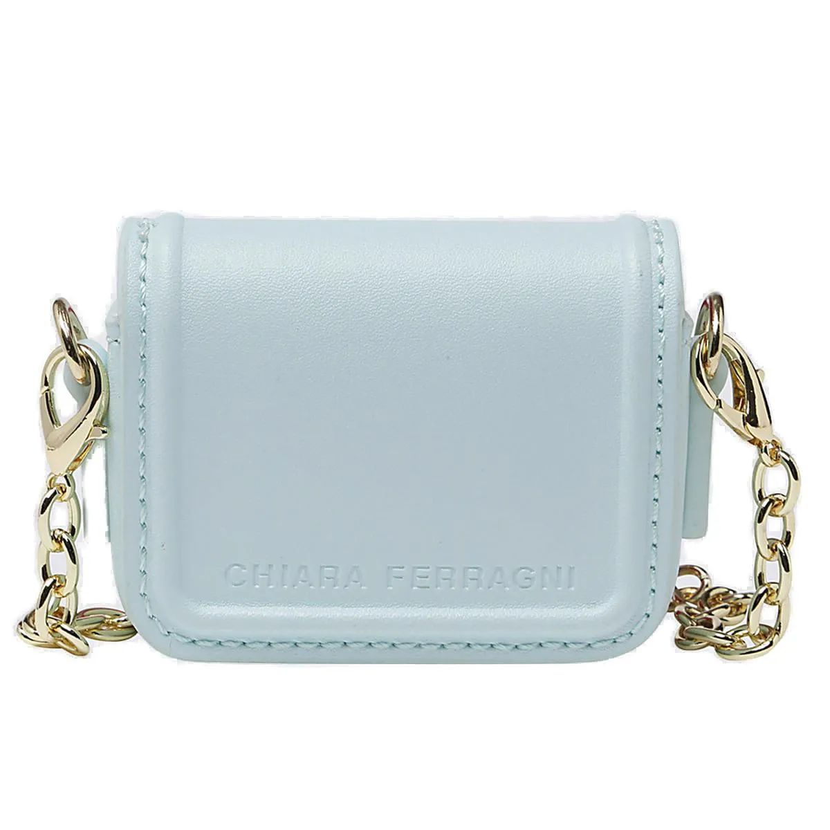 Chiara Ferragni Logo Debossed Chain-Linked Clutch Bag
