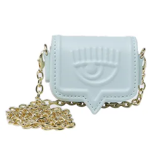 Chiara Ferragni Logo Debossed Chain-Linked Clutch Bag