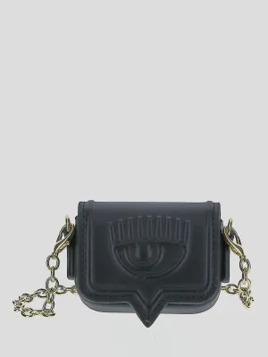 Chiara Ferragni Logo Debossed Chain-Linked Clutch Bag