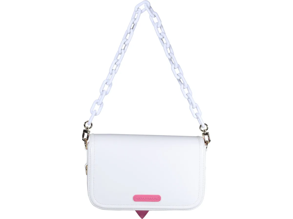 Chiara Ferragni Logo Embossed Chain-Link Shoulder Bag