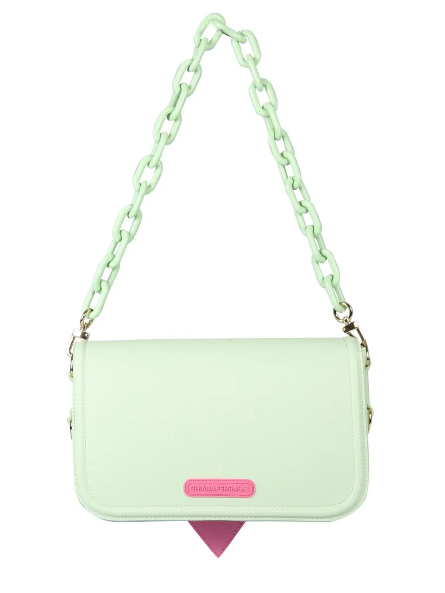 Chiara Ferragni Logo-Embossed Chain-Linked Shoulder Bag