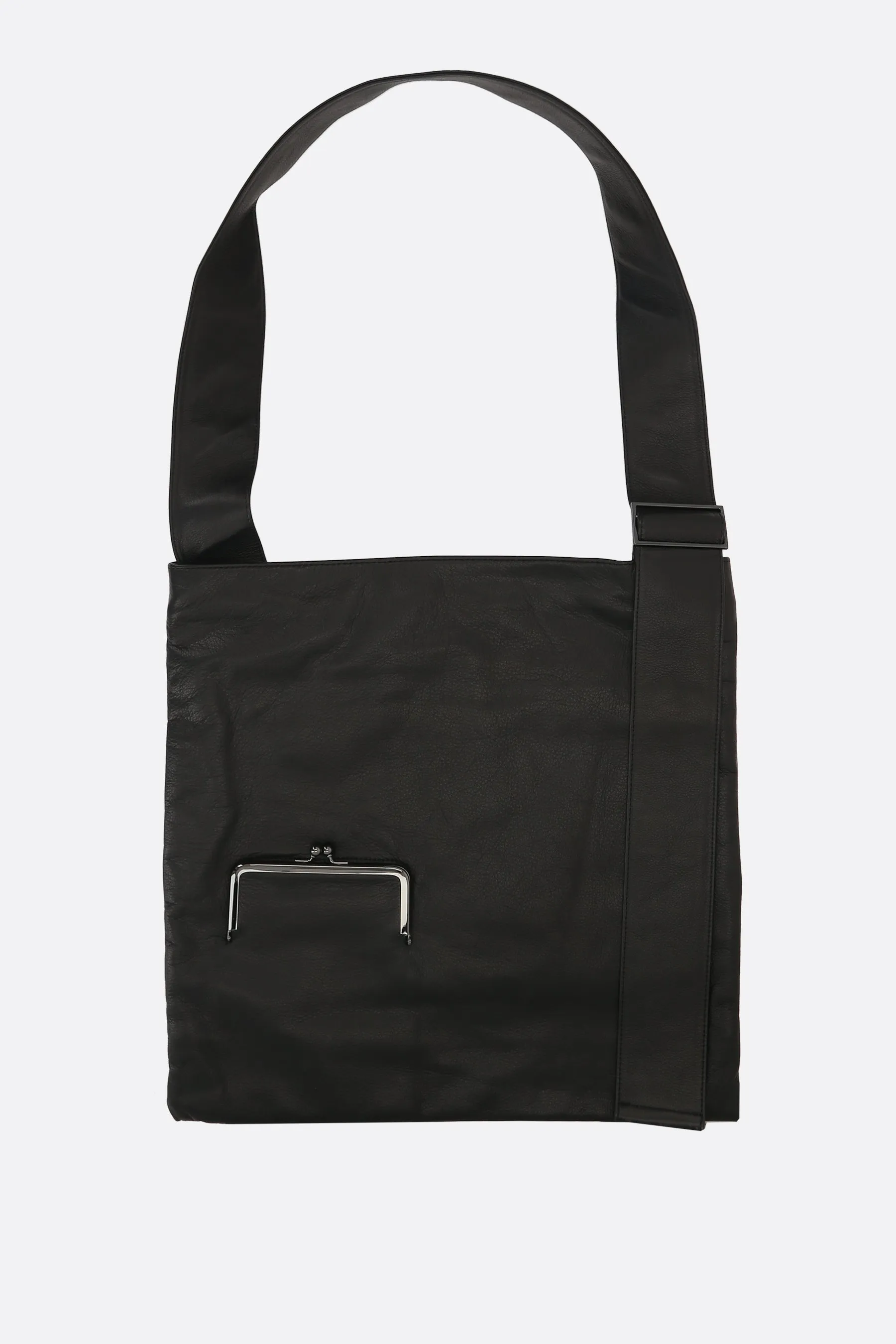 Clasp crossbody bag in grainy leather
