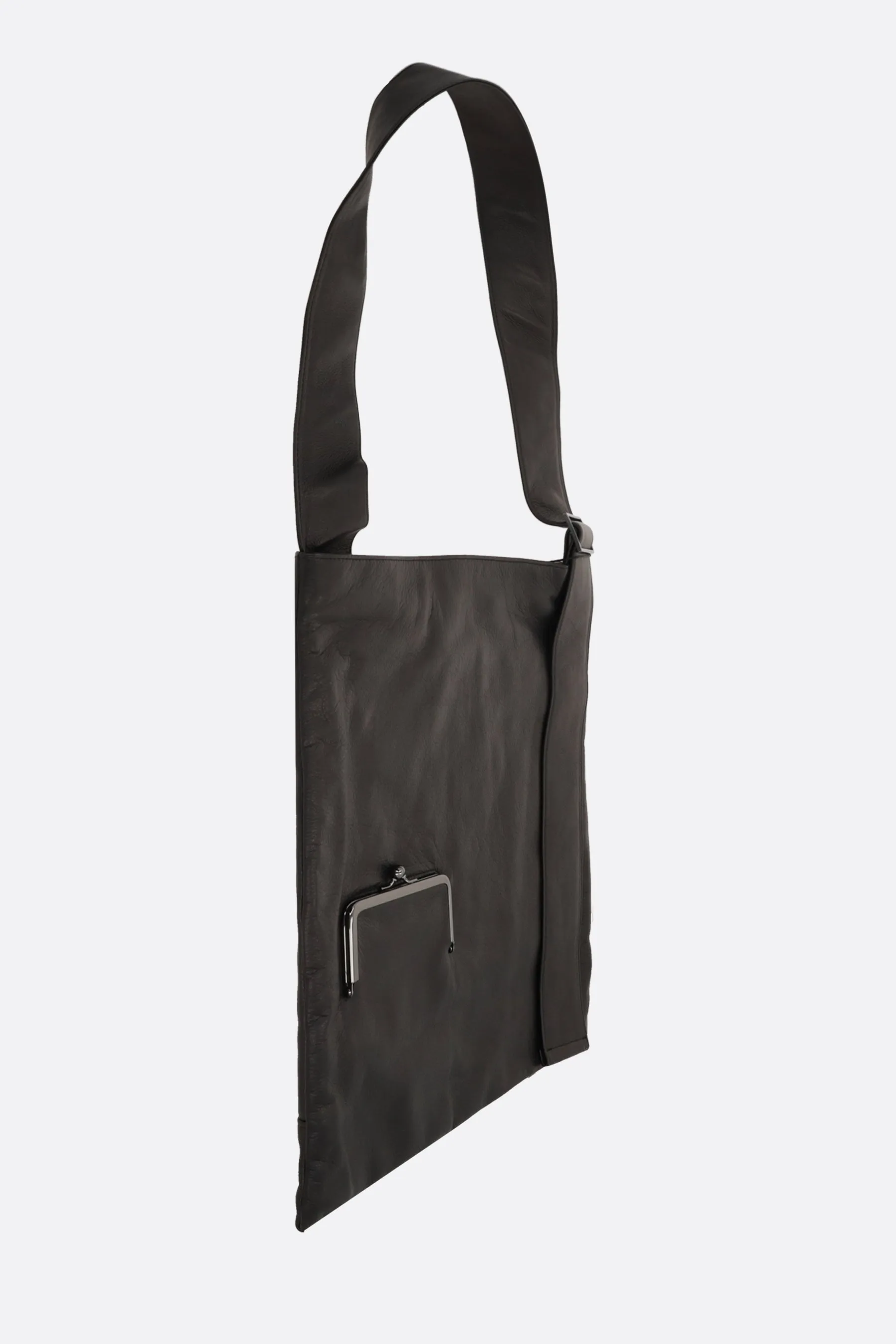Clasp crossbody bag in grainy leather