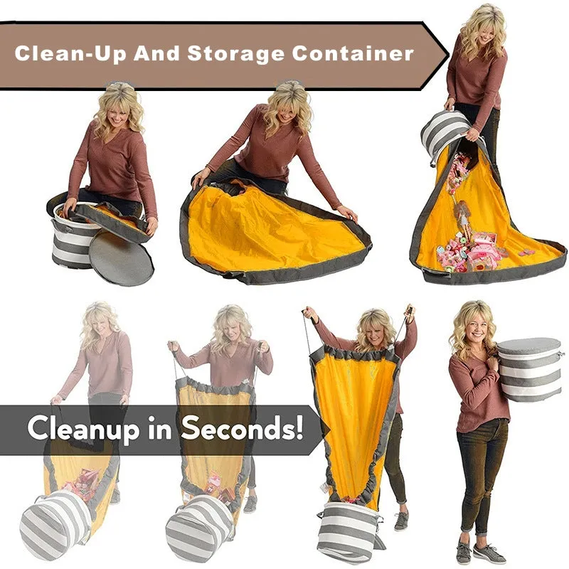 Clean-up Organizer Bucket Pouch Play Mat For Lego Toys Storage Container