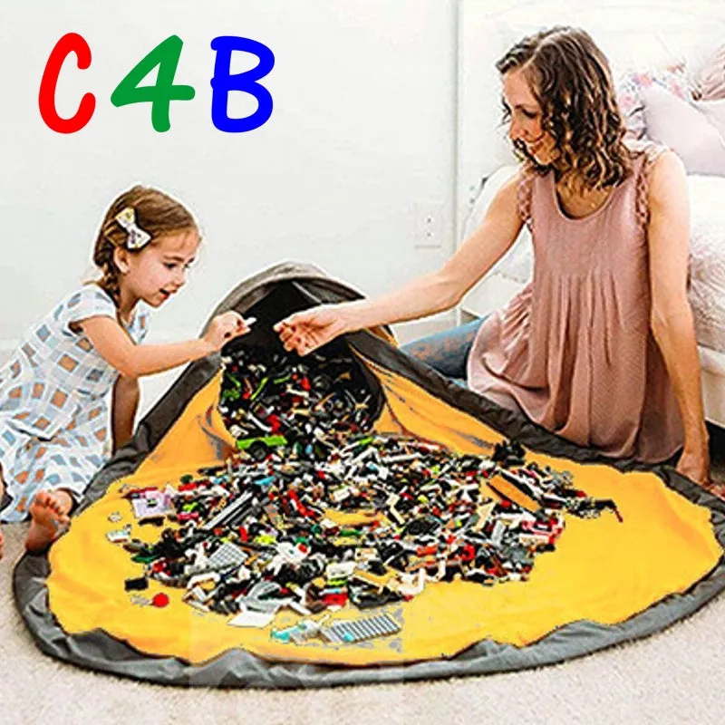 Clean-up Organizer Bucket Pouch Play Mat For Lego Toys Storage Container