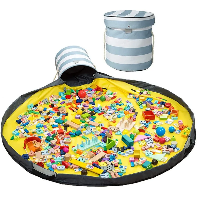 Clean-up Organizer Bucket Pouch Play Mat For Lego Toys Storage Container