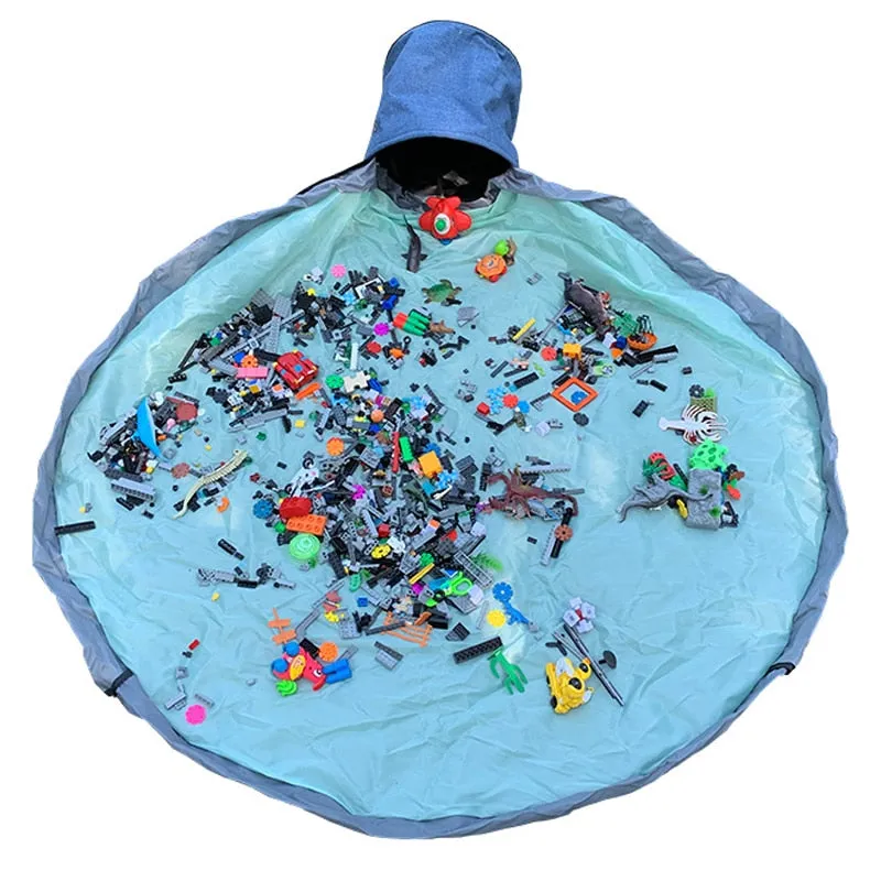 Clean-up Organizer Bucket Pouch Play Mat For Lego Toys Storage Container