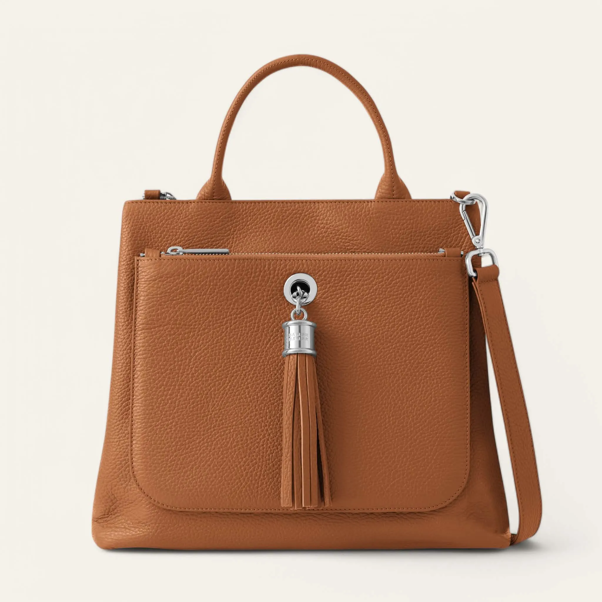 Dahlia Tote | Tan with Silver hardware