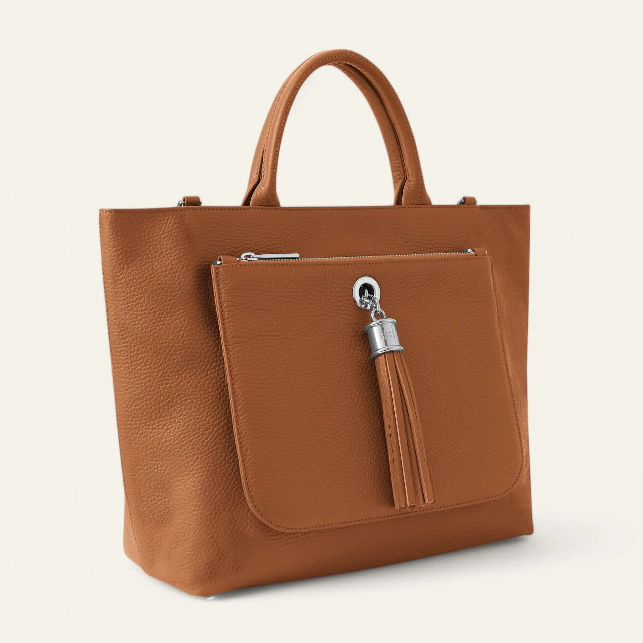 Dahlia Tote | Tan with Silver hardware