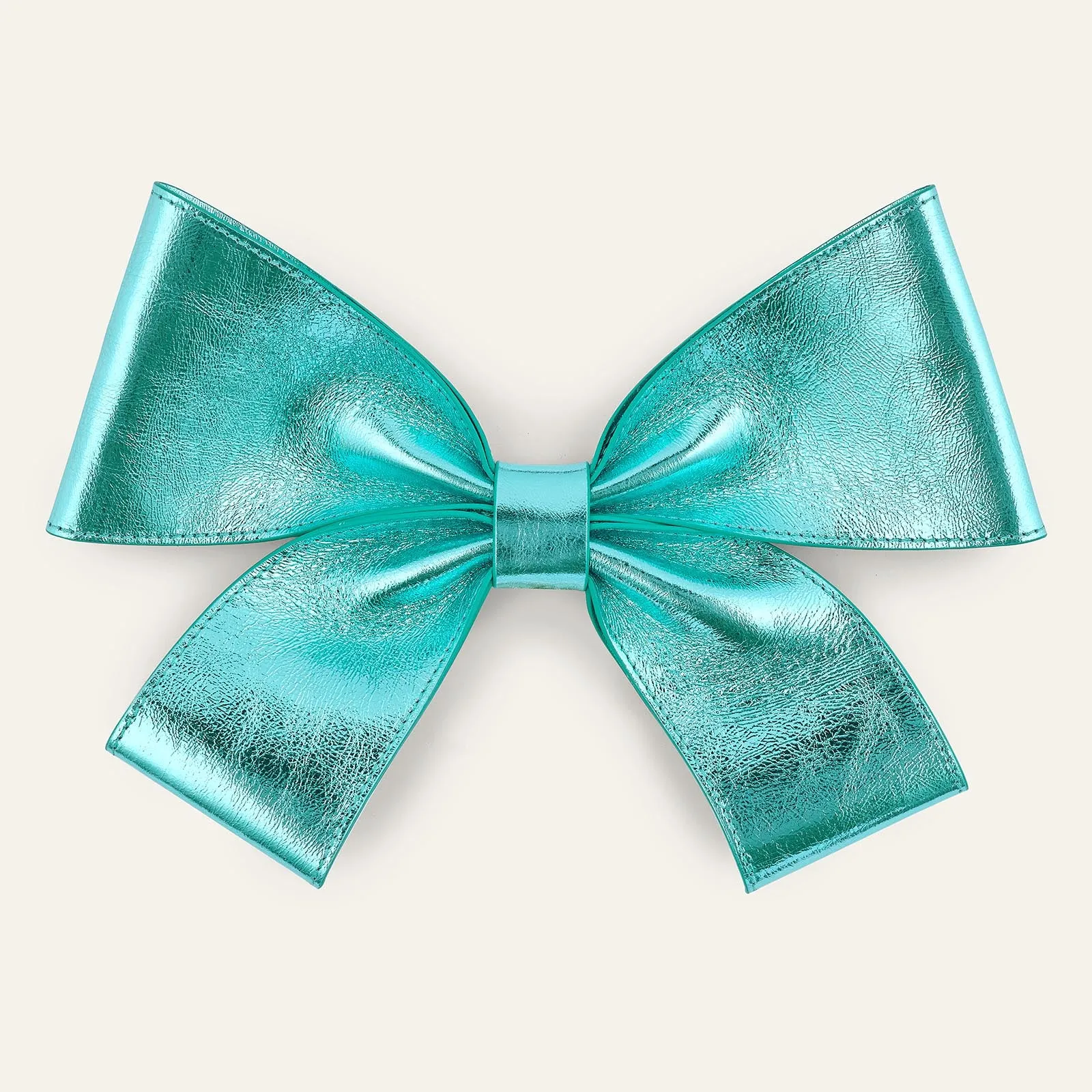 Deco Bow | Metallic Turquoise with Silver hardware