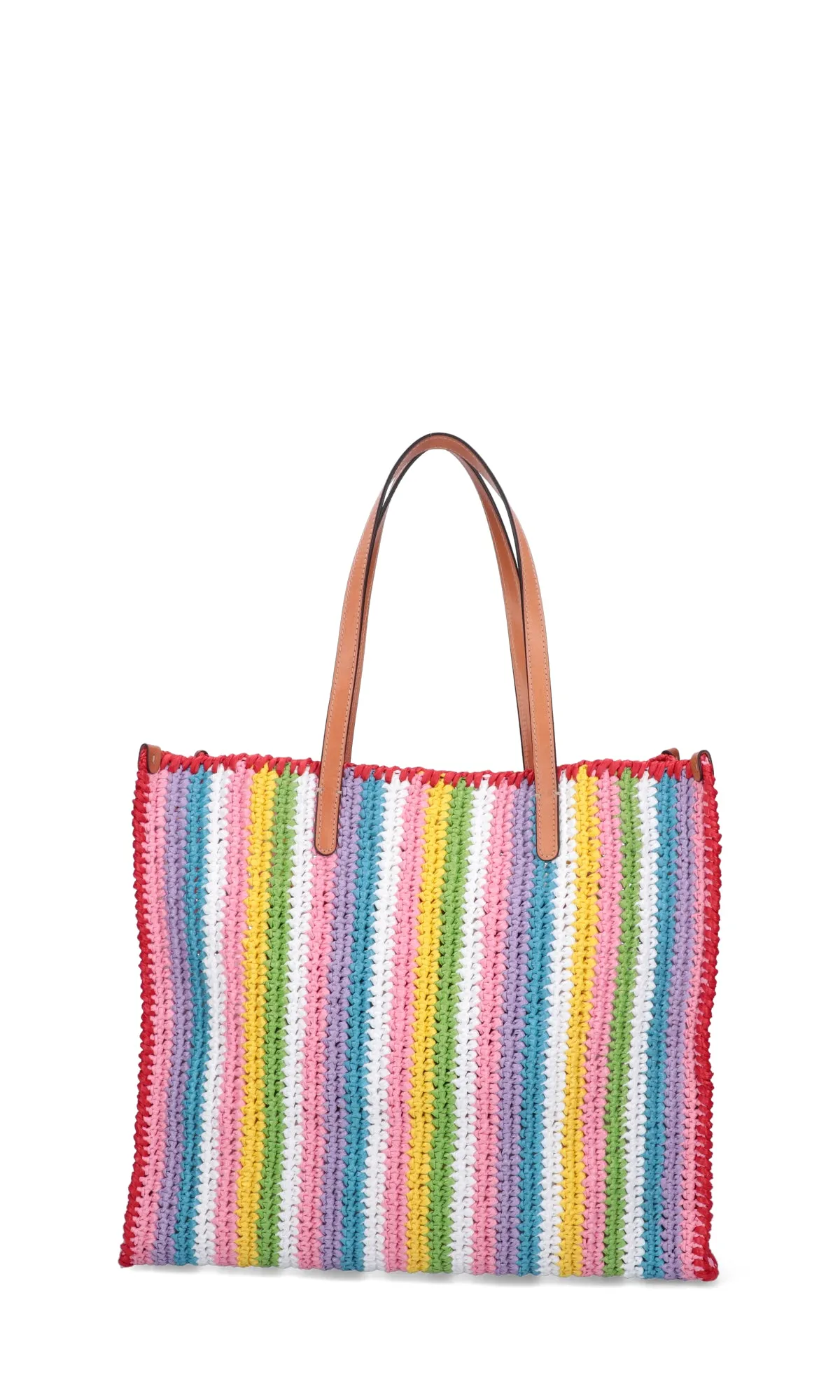 Etro Logo Patch Woven Stripe Tote Bag
