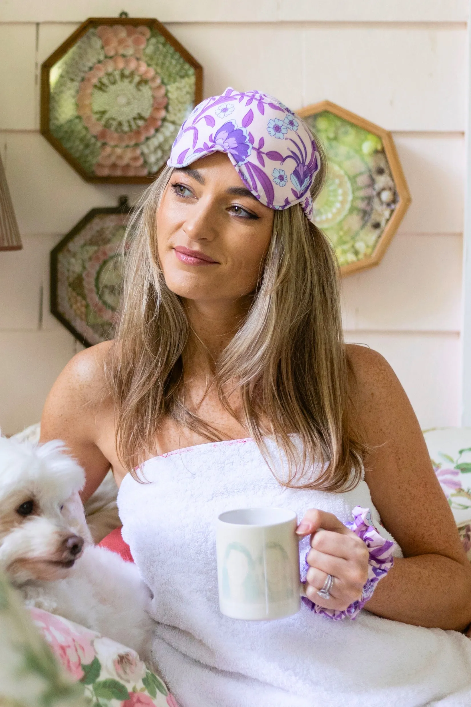 Eye Mask   Scrunchie Set  / Blue-Violet